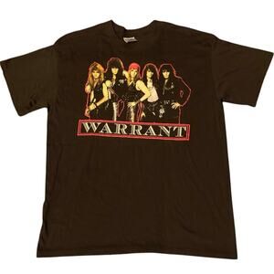 Vintage 80s Warrant Double Sided Single Stitch Band Shirt Adult XL